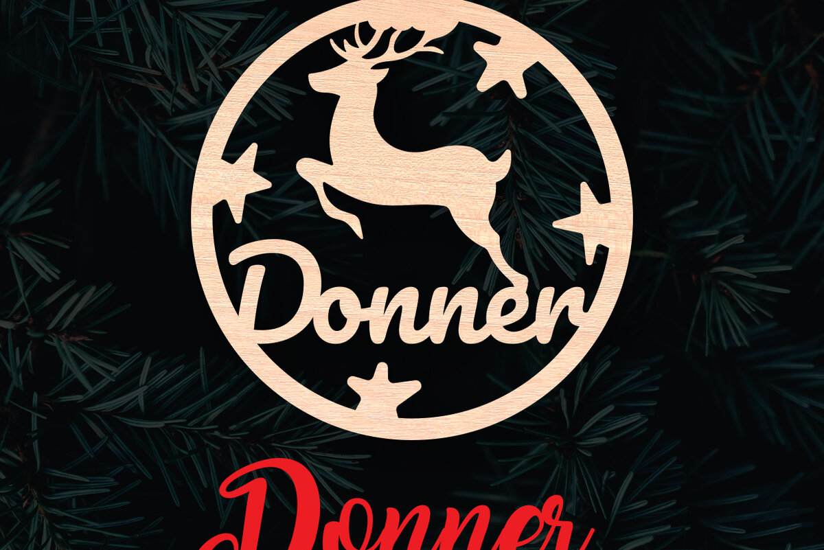 Σετ των 2 Intra απο ξύλο plywood 3mm-4mm πάχος – Χριστουγεννιάτικο στολίδι Reindeer Donner Δίασταση  20x20 cm INTRAFABR-6096093