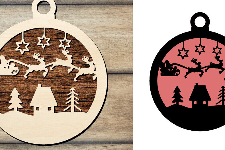 Σετ των 2 Intra απο ξύλο plywood 3mm-4mm πάχος – Αρχεία κοπής Door Express Reindeer Δίασταση  20x20 cm INTRAFABR-83010080