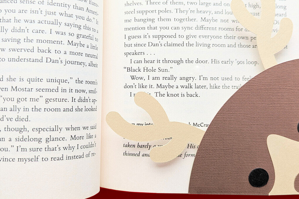 Σετ των 2 Intra απο ξύλο plywood 3mm-4mm πάχος – Reindeer Face Paper Corner Bookmark Δίασταση  20x20 cm INTRAFABR-85256951