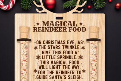 Σετ των 2 Intra απο ξύλο plywood 3mm-4mm πάχος – Στολίδι βάσης τροφίμου τάρανδος Δίασταση  20x20 cm INTRAFABR-75042241