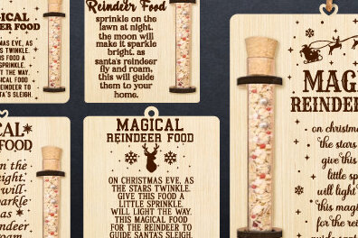 Σετ των 2 Intra απο ξύλο plywood 3mm-4mm πάχος – Στολίδι βάσης τροφής για τάρανδο Δίασταση  20x20 cm INTRAFABR-75461774