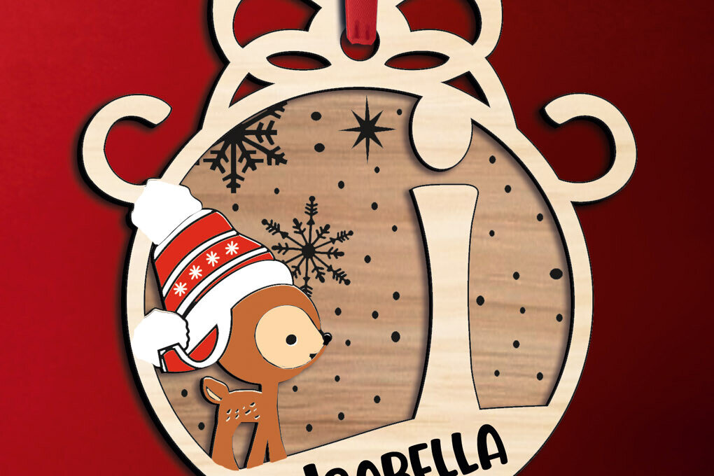 Σετ των 2 Intra απο ξύλο plywood 3mm-4mm πάχος – Reindeer Letter I Χριστουγεννιάτικο Στολίδι Δίασταση  20x20 cm INTRAFABR-109750809