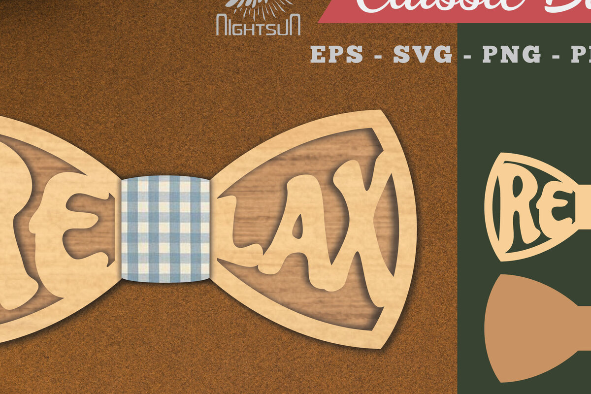 Σετ των 2 Intra απο ξύλο plywood 3mm-4mm πάχος – Relax Bowtie Δίασταση  20x20 cm INTRAFABR-112130675