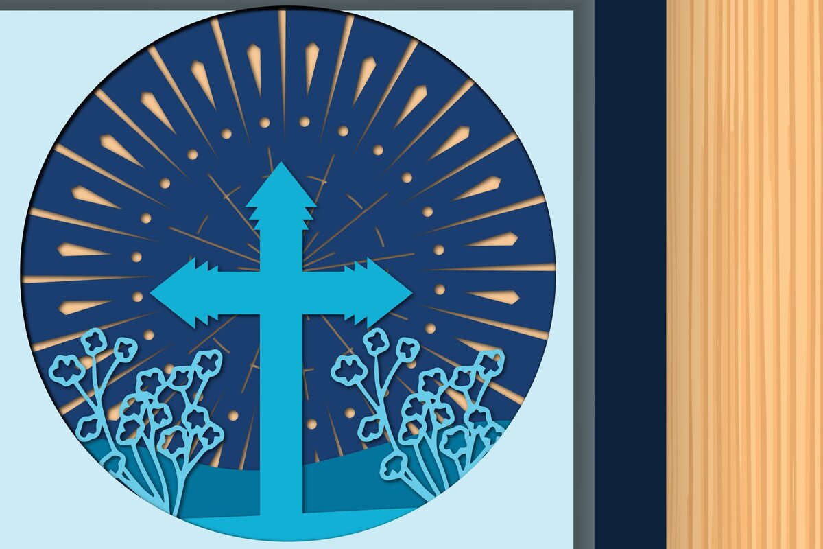 Σετ των 2 Intra απο ξύλο plywood 3mm-4mm πάχος – Θρησκευτικό διασταυρούμενο σκιερό κουτί με πολλαπλές πίστες Δίασταση  20x20 cm INTRAFABR-34915237