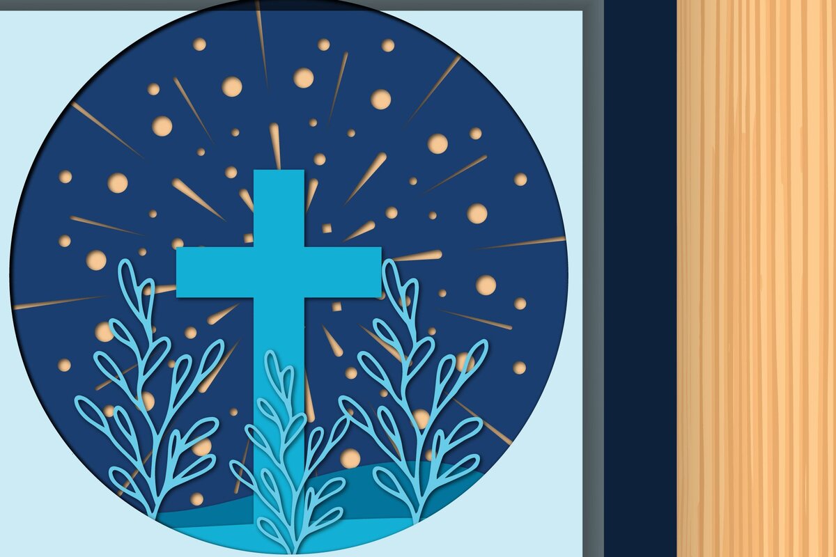 Σετ των 2 Intra απο ξύλο plywood 3mm-4mm πάχος – Θρησκευτικό διασταυρούμενο σκιερό κουτί με πολλαπλές πίστες Δίασταση  20x20 cm INTRAFABR-34915392