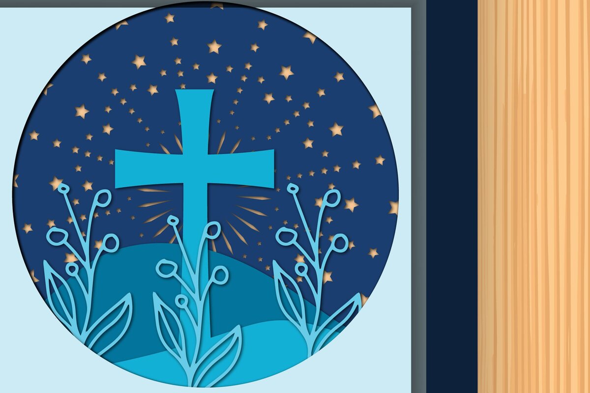 Σετ των 2 Intra απο ξύλο plywood 3mm-4mm πάχος – Θρησκευτικό διασταυρούμενο σκιερό κουτί με πολλαπλές πίστες Δίασταση  20x20 cm INTRAFABR-34915187