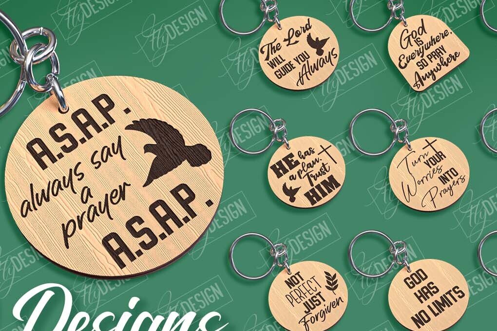 Σετ των 3 Intra απο ξύλο plywood 3mm-4mm πάχος – Θρησκευτική δέσμη κοπής με μπρελόκ με λέιζερ Δίασταση  5x5 cm INTRAFABR-98607478