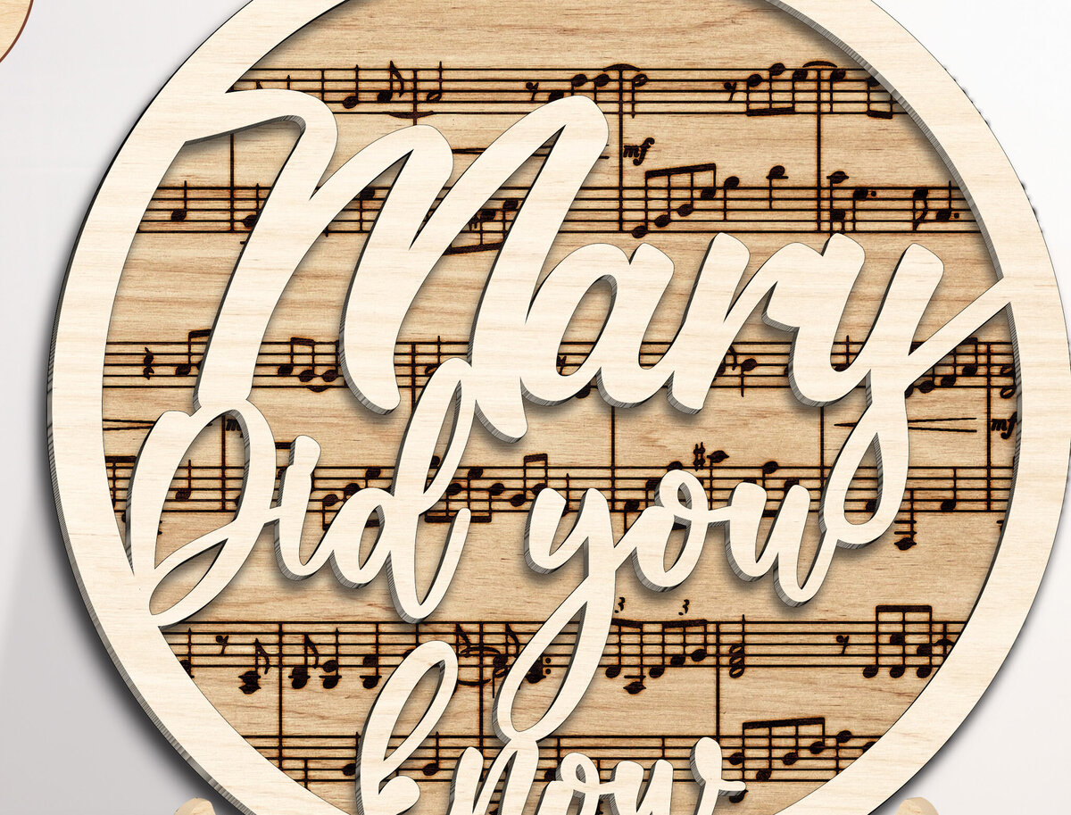 Σετ των 2 Intra απο ξύλο plywood 3mm-4mm πάχος – Αποκοπή αρχείου θρησκευτικής μουσικής διακόσμησης Δίασταση  20x20 cm INTRAFABR-98480676