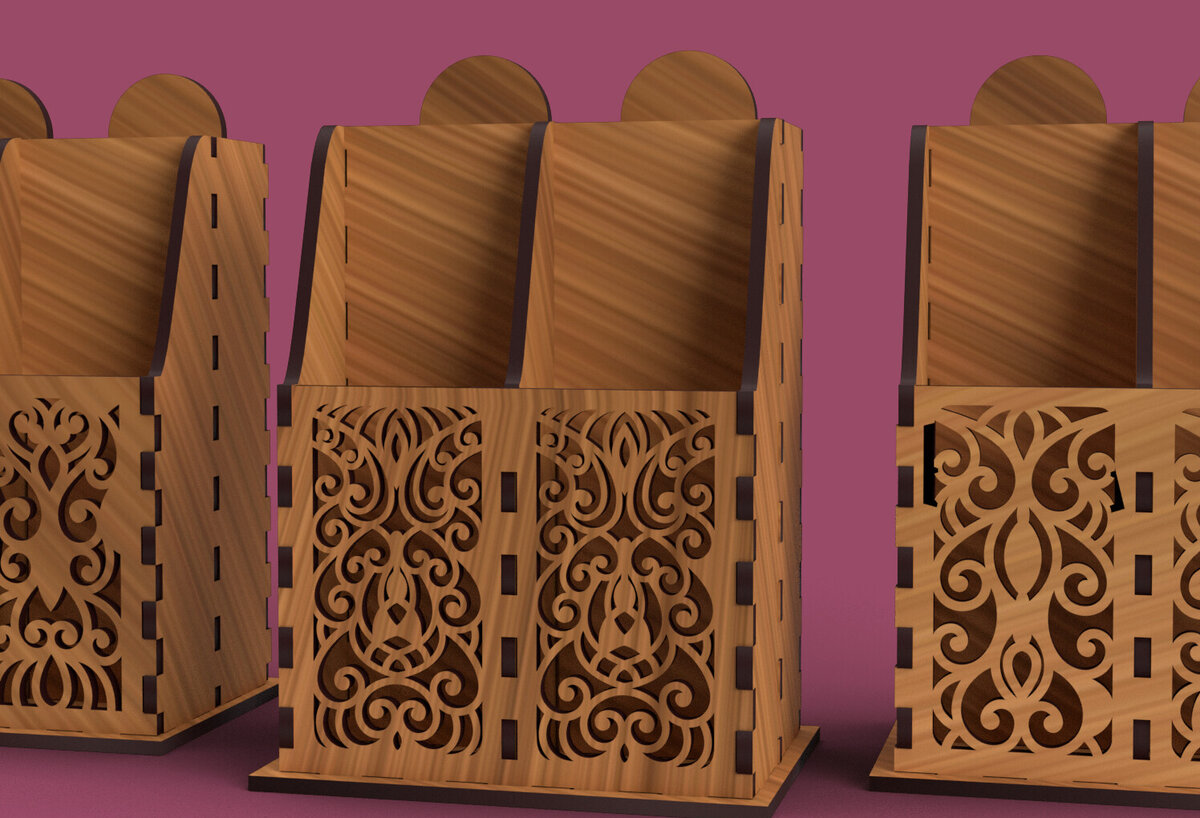 Σετ των 2 Intra απο ξύλο plywood 3mm-4mm πάχος – Δέσμη κοπής λέιζερ θήκης τηλεχειριστηρίου Δίασταση  20x20 cm INTRAFABR-79166900