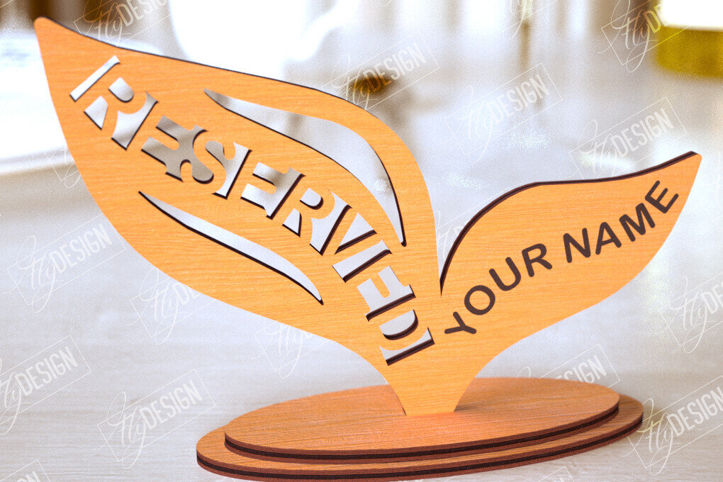 Σετ των 2 Intra απο ξύλο plywood 3mm-4mm πάχος – Δεσμευμένη πινακίδα | Αξεσουάρ εστιατορίου Δίασταση  20x20 cm INTRAFABR-113996009