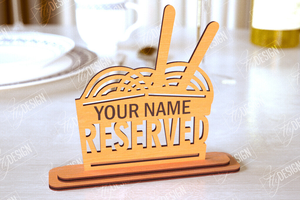 Σετ των 2 Intra απο ξύλο plywood 3mm-4mm πάχος – Δεσμευμένη πινακίδα | Αξεσουάρ εστιατορίου Δίασταση  20x20 cm INTRAFABR-113995980