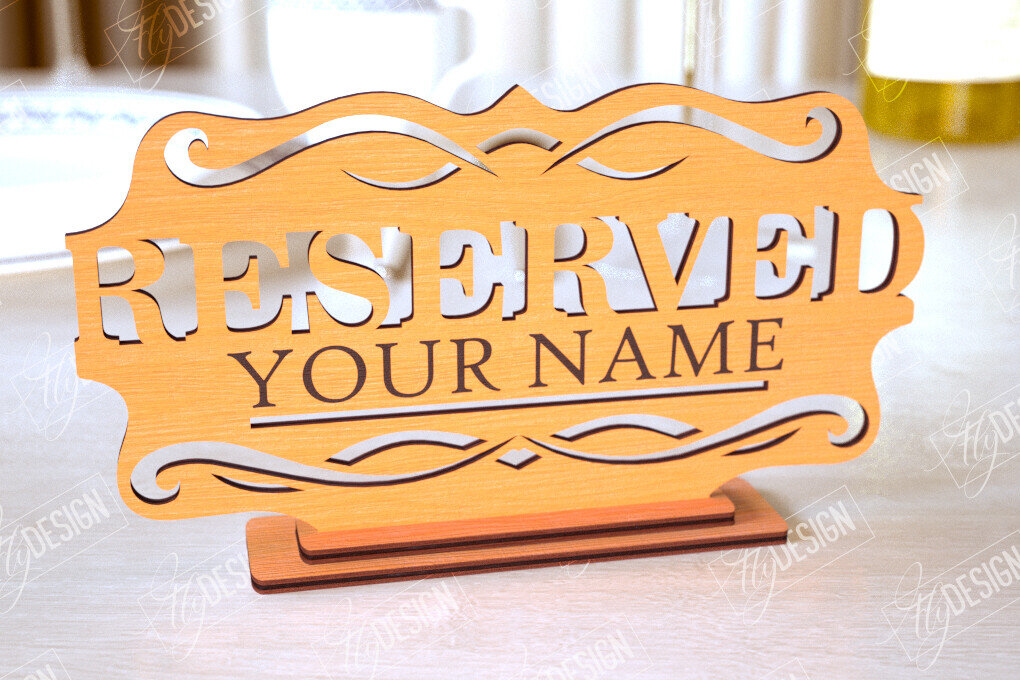 Σετ των 2 Intra απο ξύλο plywood 3mm-4mm πάχος – Δεσμευμένη πινακίδα | Αξεσουάρ εστιατορίου Δίασταση  20x20 cm INTRAFABR-113995983