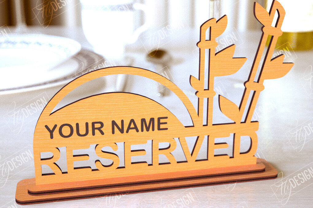 Σετ των 2 Intra απο ξύλο plywood 3mm-4mm πάχος – Δεσμευμένη πινακίδα | Αξεσουάρ εστιατορίου Δίασταση  20x20 cm INTRAFABR-113995989