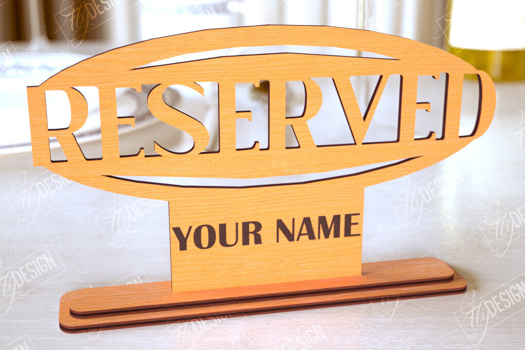 Σετ των 2 Intra απο ξύλο plywood 3mm-4mm πάχος – Δεσμευμένη πινακίδα | Αξεσουάρ εστιατορίου Δίασταση  20x20 cm INTRAFABR-113995995