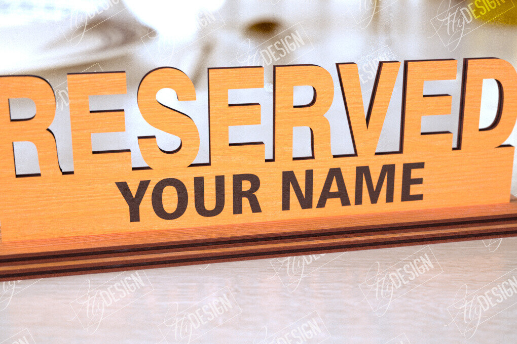 Σετ των 2 Intra απο ξύλο plywood 3mm-4mm πάχος – Δεσμευμένη πινακίδα | Αξεσουάρ εστιατορίου Δίασταση  20x20 cm INTRAFABR-113996001