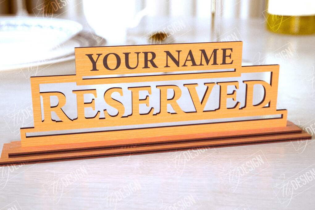 Σετ των 2 Intra απο ξύλο plywood 3mm-4mm πάχος – Δεσμευμένη πινακίδα | Αξεσουάρ εστιατορίου Δίασταση  20x20 cm INTRAFABR-113995917