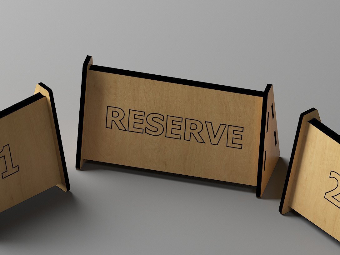 Σετ των 2 Intra απο ξύλο plywood 3mm-4mm πάχος – Επιτραπέζιες επιγραφές / Σχέδια βάσης μενού με κράτηση Δίασταση  20x20 cm INTRAFABR-44970826