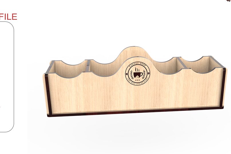 Σετ των 2 Intra απο ξύλο plywood 3mm-4mm πάχος – Οργανωτή χαρτοπετσέτας &amp; αξεσουάρ εστιατορίου Δίασταση  20x20 cm INTRAFABR-117864556