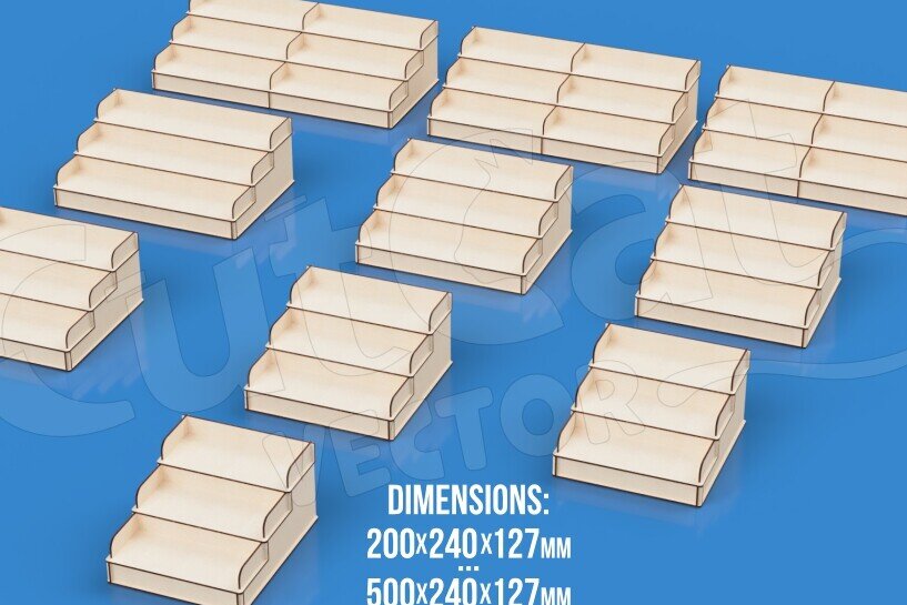 Σετ των 2 Intra απο ξύλο plywood 3mm-4mm πάχος – Βάση προβολής πάγκου λιανικής - 10 μεγέθη Δίασταση  20x20 cm INTRAFABR-119062839