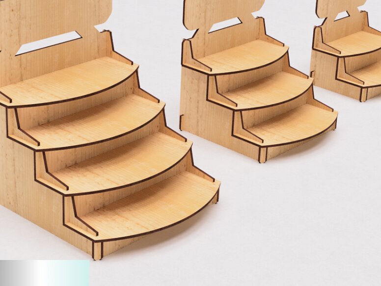 Σετ των 2 Intra απο ξύλο plywood 3mm-4mm πάχος – Βάση επίδειξης λιανικής πώλησης με λέιζερ Δίασταση  20x20 cm INTRAFABR-117941427