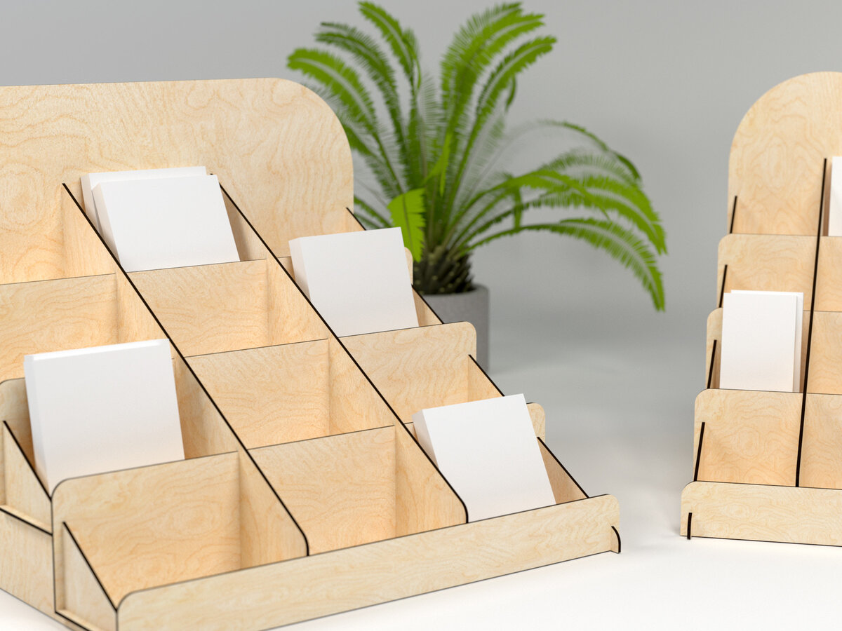 Σετ των 2 Intra απο ξύλο plywood 3mm-4mm πάχος – Βάση προβολής λιανικής Δίασταση  20x20 cm INTRAFABR-25913295