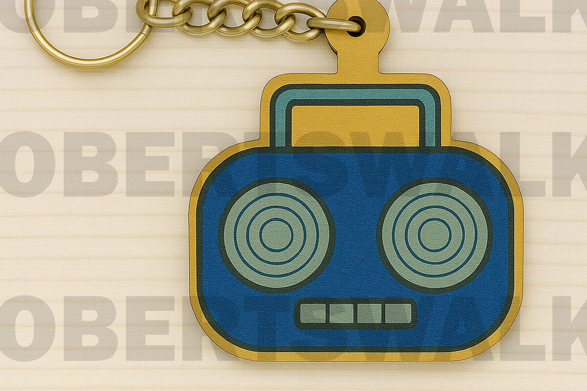 Σετ των 3 Intra απο ξύλο plywood 3mm-4mm πάχος – Retro Boombox Keychain Δίασταση  5x5 cm INTRAFABR-123125837