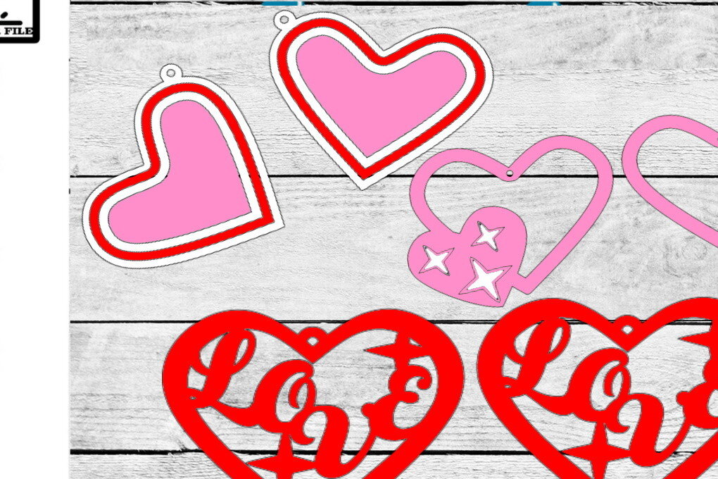 Σετ των 3 Intra απο ξύλο plywood 3mm-4mm πάχος – Retro-esque Σκουλαρίκια Αγίου Βαλεντίνου Laser Δίασταση  5x5 cm INTRAFABR-59044191