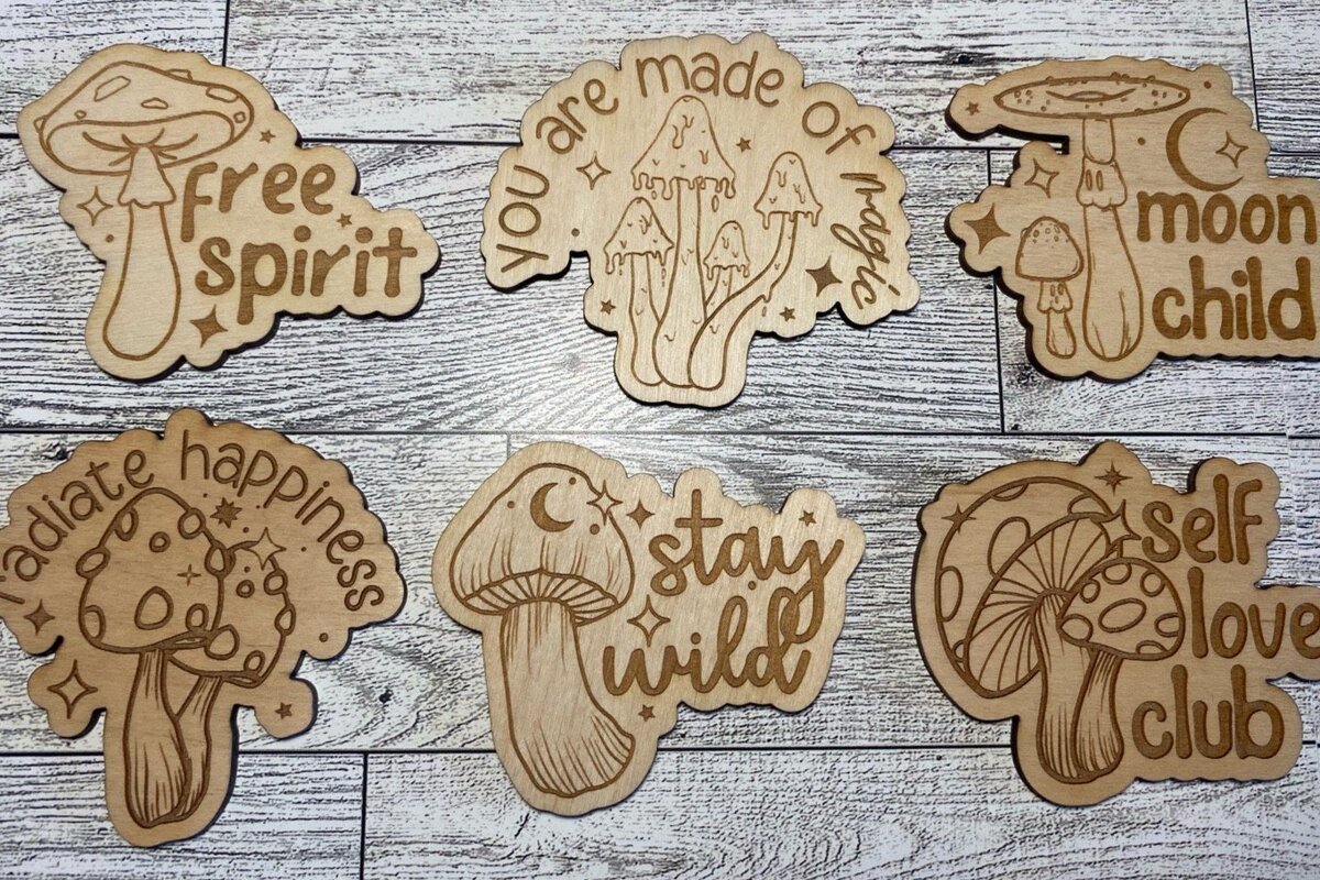 Σετ των 2 Intra απο ξύλο plywood 3mm-4mm πάχος – Πακέτο Retro Magnet Laser Δίασταση  20x20 cm INTRAFABR-34240176