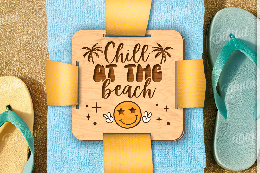 Σετ των 2 Intra απο ξύλο plywood 3mm-4mm πάχος – Ρετρό πετσέτα δώρου Ετικέτα κοπής με λέιζερ Δίασταση  20x20 cm INTRAFABR-121503064