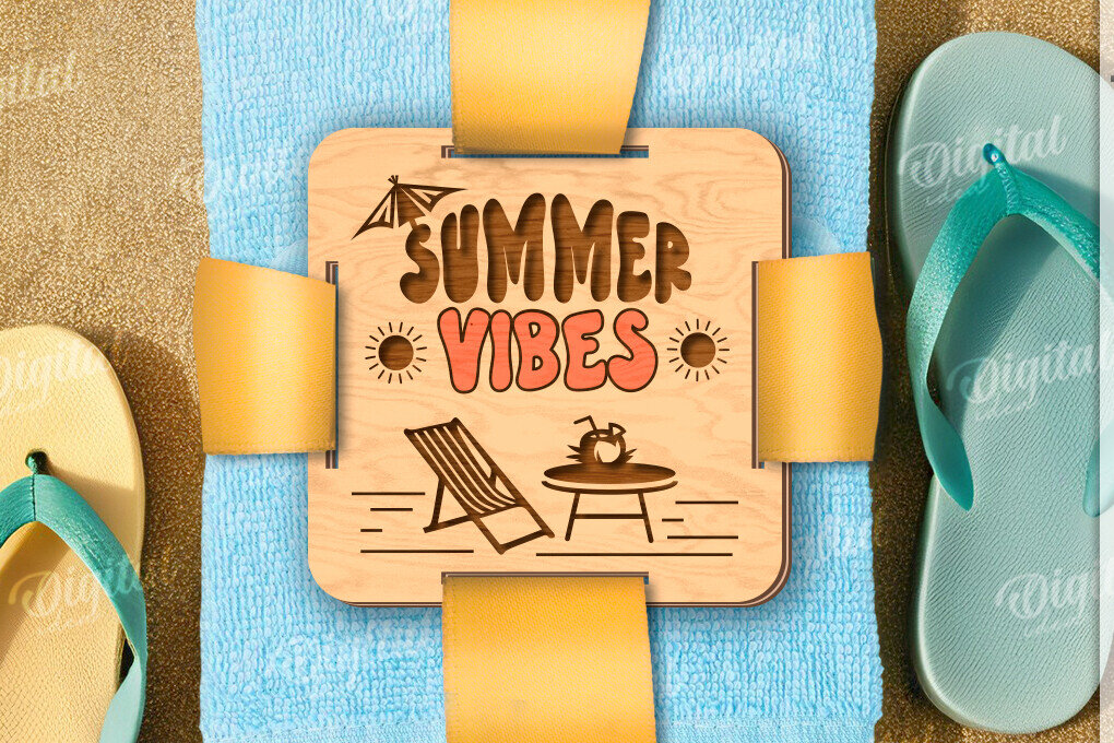 Σετ των 2 Intra απο ξύλο plywood 3mm-4mm πάχος – Ρετρό πετσέτα δώρου Ετικέτα κοπής με λέιζερ Δίασταση  20x20 cm INTRAFABR-121501734