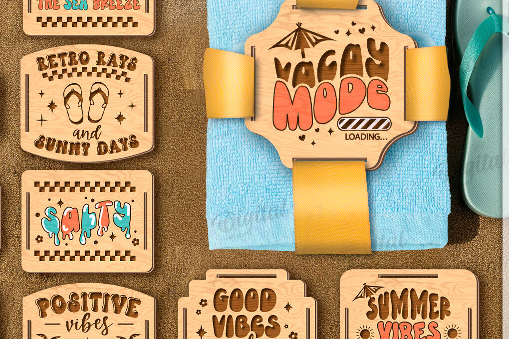 Σετ των 2 Intra απο ξύλο plywood 3mm-4mm πάχος – Ρετρό Ετικέτες Δώρου Πετσέτα Πακέτο κοπής με λέιζερ Δίασταση  20x20 cm INTRAFABR-121599571