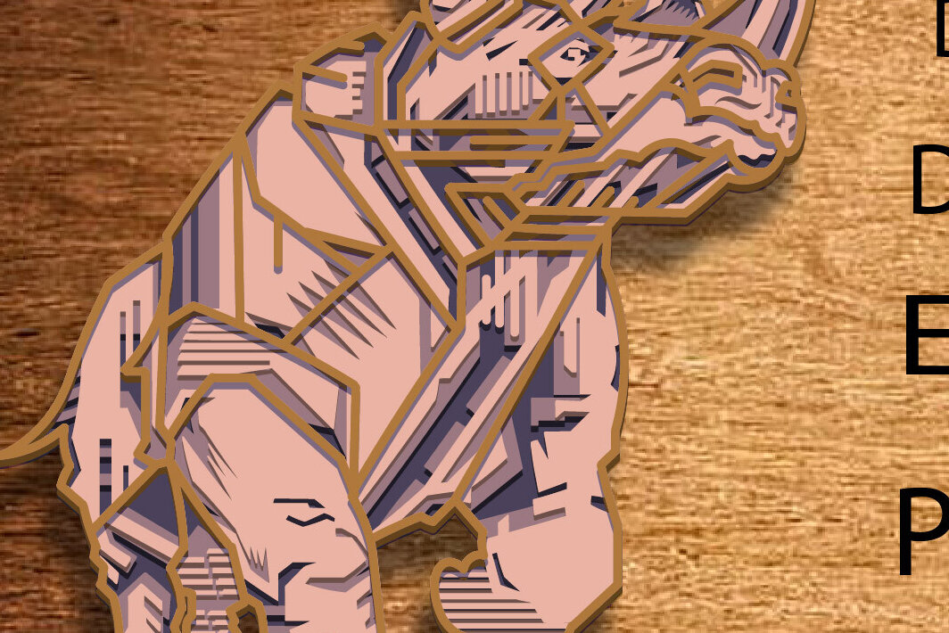 Σετ των 2 Intra απο ξύλο plywood 3mm-4mm πάχος – Αρχεία Rhino Miltilayer DXF - 3D Δίασταση  20x20 cm INTRAFABR-83668105