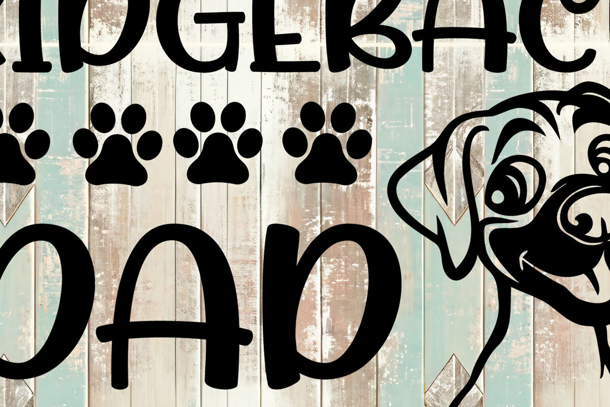 Σετ των 2 Intra απο ξύλο plywood 3mm-4mm πάχος – Σχεδιασμός Rhodesian Ridgeback Δίασταση  20x20 cm INTRAFABR-104624063