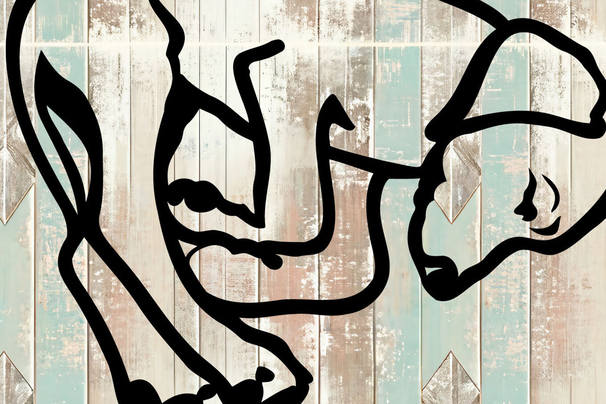 Σετ των 2 Intra απο ξύλο plywood 3mm-4mm πάχος – Σχεδιασμός Rhodesian Ridgeback Δίασταση  20x20 cm INTRAFABR-104624193