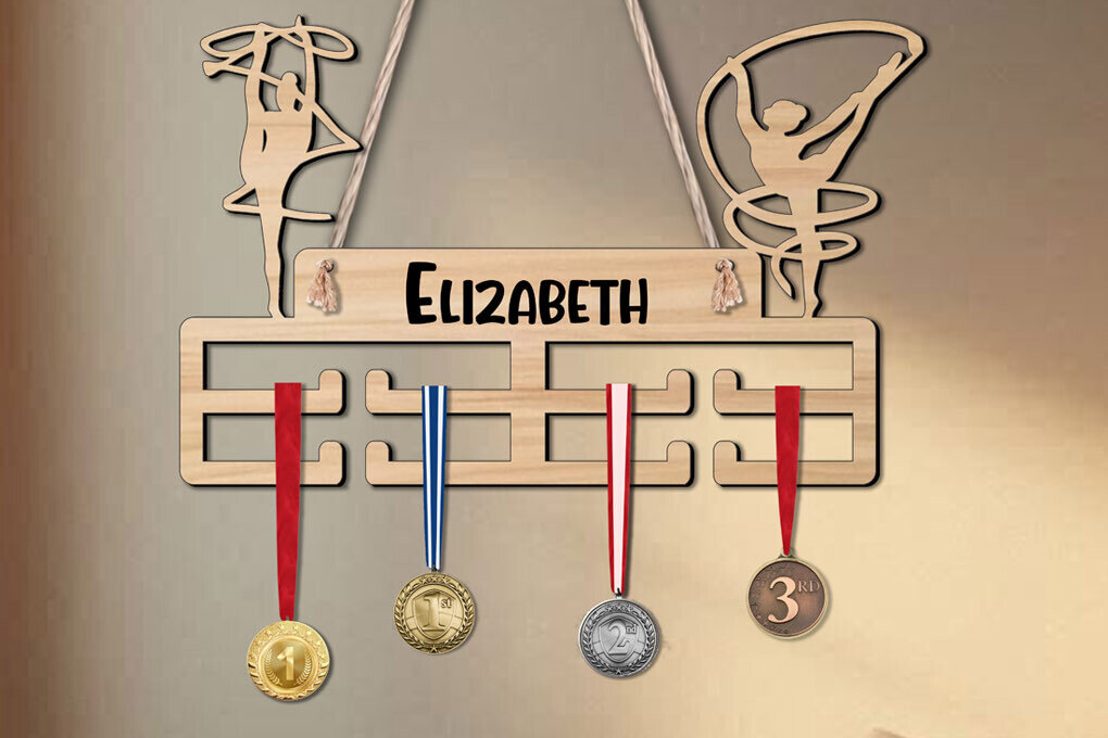 Σετ των 2 Intra απο ξύλο plywood 3mm-4mm πάχος – Rhythmic Gymnastic Ribbon Women Δίασταση  20x20 cm INTRAFABR-120223131