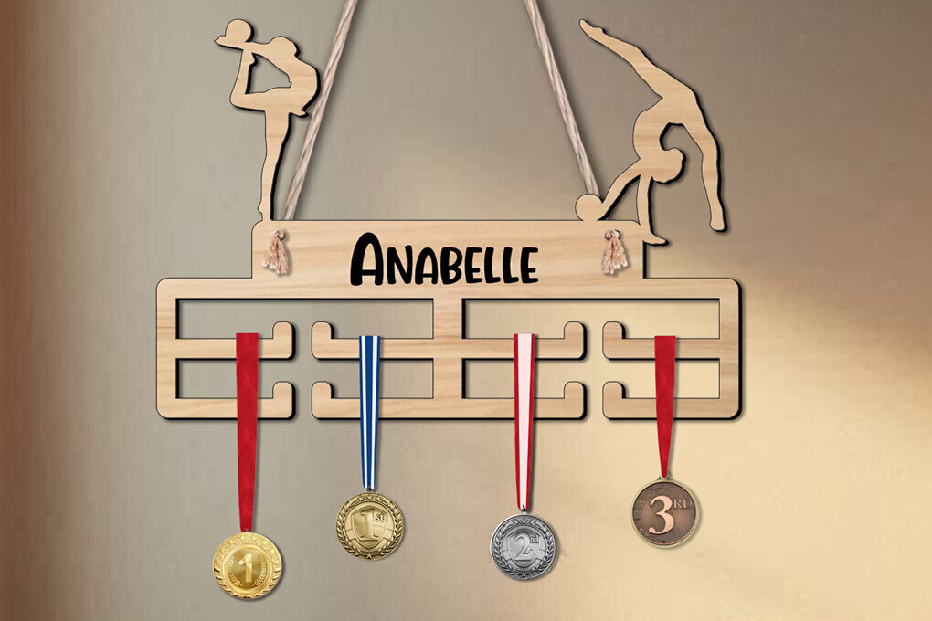 Σετ των 2 Intra απο ξύλο plywood 3mm-4mm πάχος – Δώρο μετάλλιο Rhythmic Gymnastics Woman Δίασταση  20x20 cm INTRAFABR-120055704