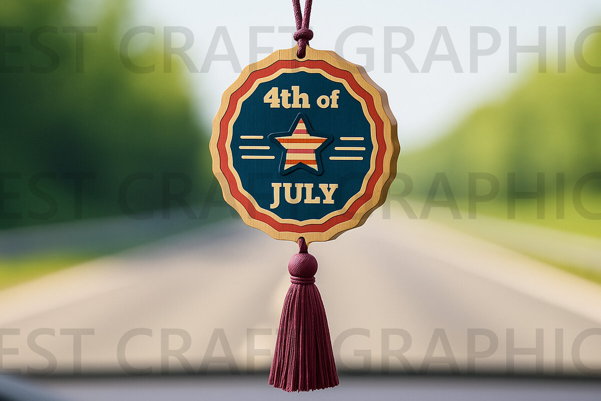 Σετ των 2 Intra απο ξύλο plywood 3mm-4mm πάχος – Κορδέλα 4η Ιουλίου Στολίδι Δίασταση  20x20 cm INTRAFABR-123889407