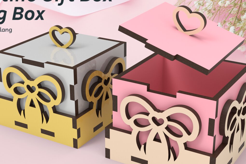 Σετ των 2 Intra απο ξύλο plywood 3mm-4mm πάχος – Δαχτυλίδι Κουτί | Αρχείο κοπής με λέιζερ | Καρδιά | Αγάπη Δίασταση  20x20 cm INTRAFABR-90769088