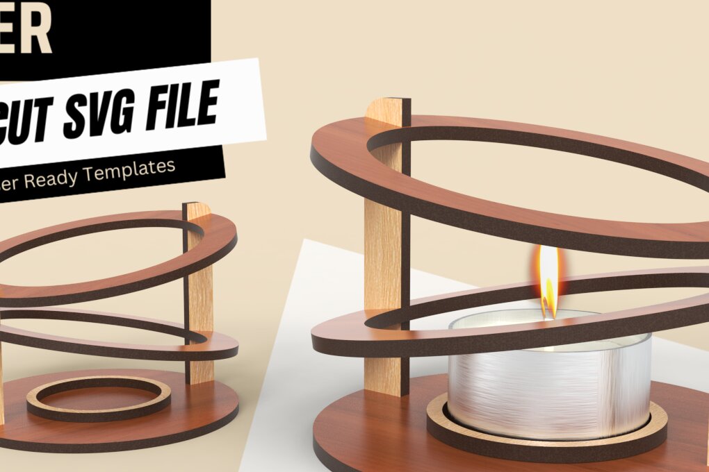 Σετ των 2 Intra απο ξύλο plywood 3mm-4mm πάχος – Δαχτυλίδι Κηροπήγιο ρεσώ | Δίασταση  20x20 cm INTRAFABR-93567781