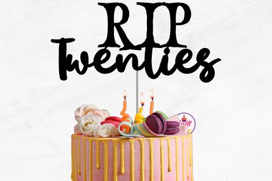 Σετ των 2 Intra απο ξύλο plywood 3mm-4mm πάχος – RIP στο My Twenties Cake Topper Δίασταση  20x20 cm INTRAFABR-75261324