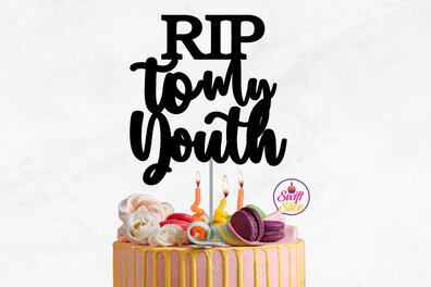 Σετ των 2 Intra απο ξύλο plywood 3mm-4mm πάχος – RIP στο My Youth Cake Topper Δίασταση  20x20 cm INTRAFABR-75259911