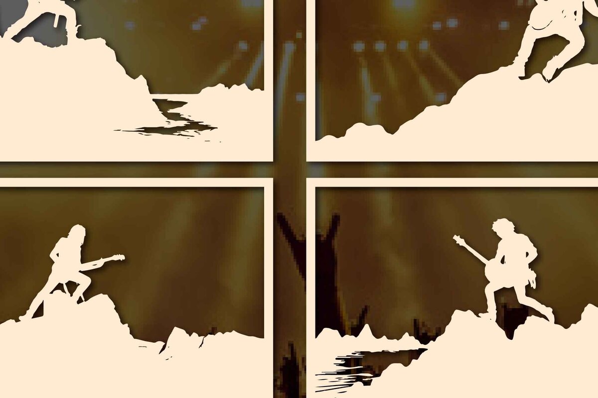 Σετ των 2 Intra απο ξύλο plywood 3mm-4mm πάχος – Πακέτο Rock on Wall Decor Δίασταση  20x20 cm INTRAFABR-78869369