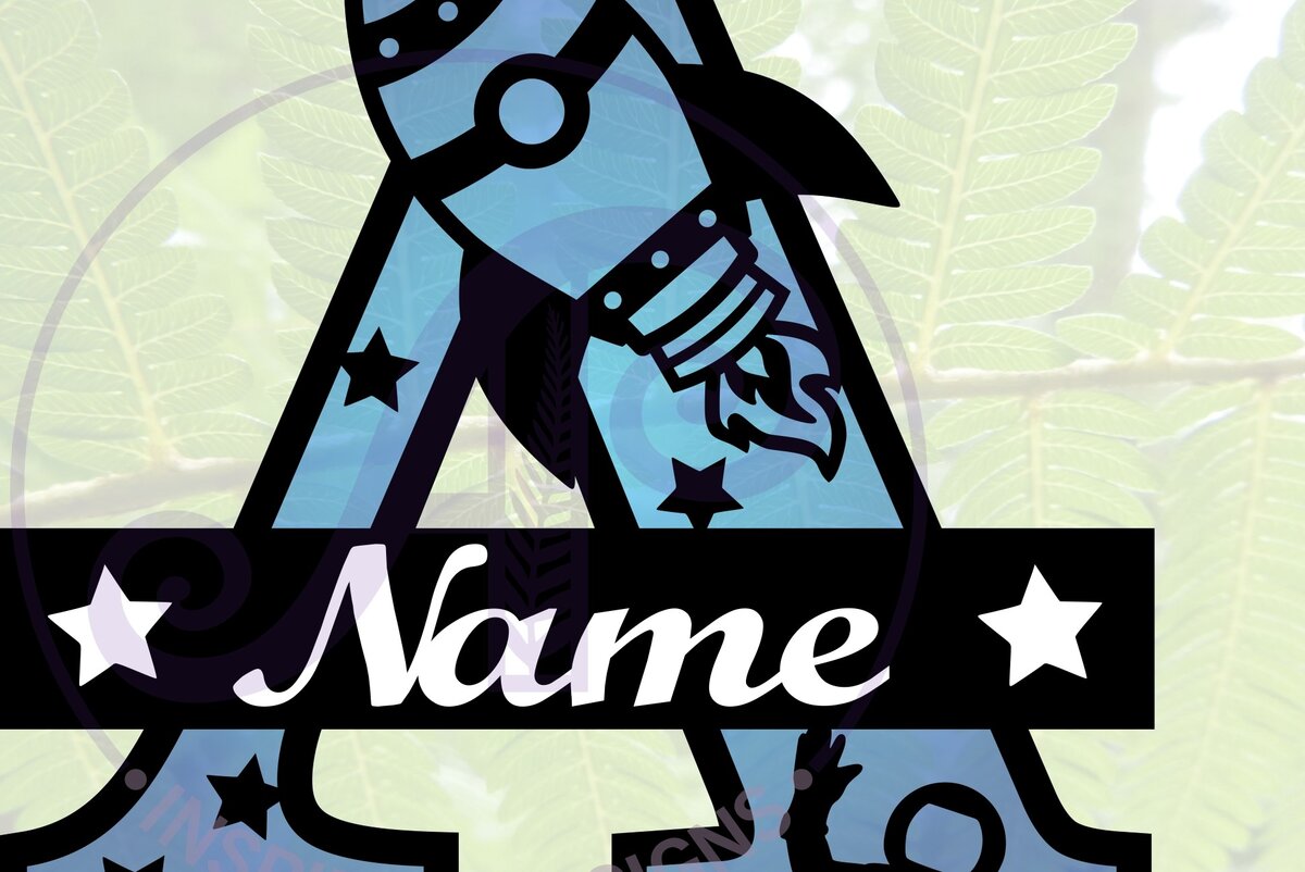 Σετ των 2 Intra απο ξύλο plywood 3mm-4mm πάχος – Επιστολή μονόγραμμα πυραύλων σε ένα αρχείο Δίασταση  20x20 cm INTRAFABR-69519395