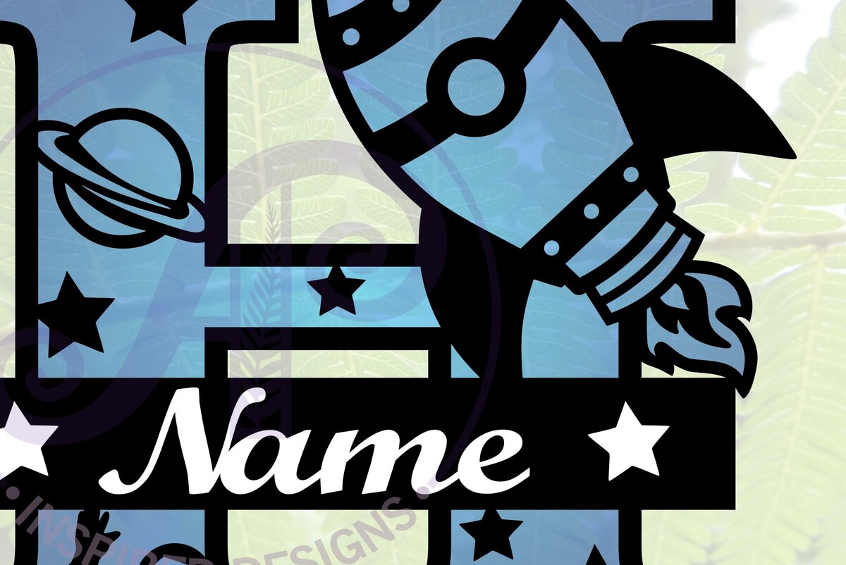 Σετ των 2 Intra απο ξύλο plywood 3mm-4mm πάχος – Rocket Monogram Letter H Αρχείο Δίασταση  20x20 cm INTRAFABR-69520652