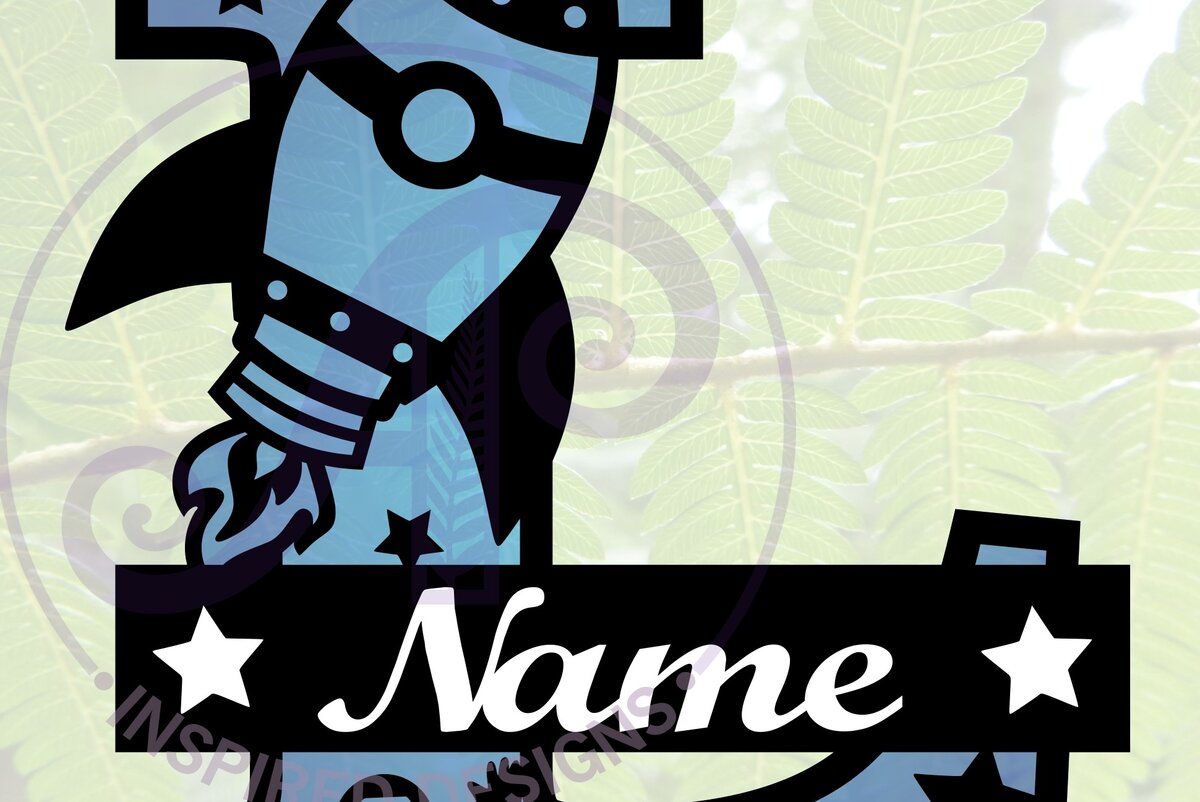 Σετ των 2 Intra απο ξύλο plywood 3mm-4mm πάχος – Rocket Monogram Letter L Αρχείο Δίασταση  20x20 cm INTRAFABR-69520738