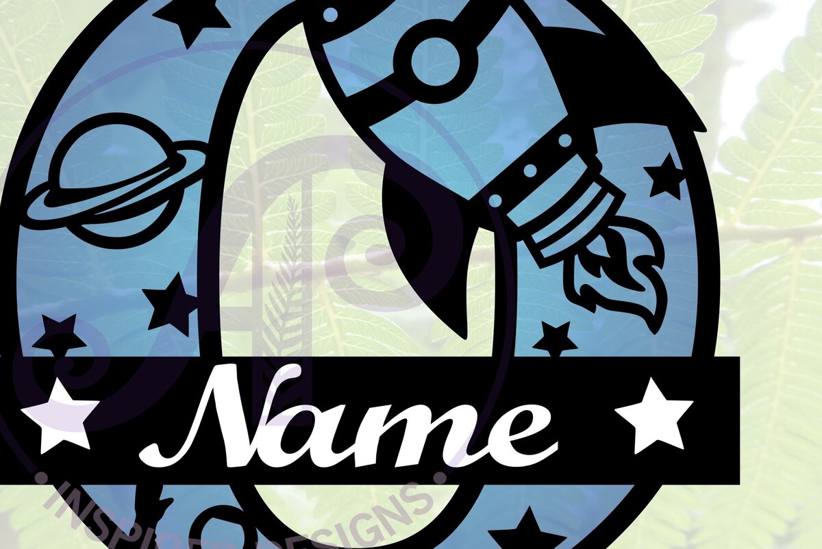 Σετ των 2 Intra απο ξύλο plywood 3mm-4mm πάχος – Rocket Monogram Letter O Αρχείο Δίασταση  20x20 cm INTRAFABR-69528239