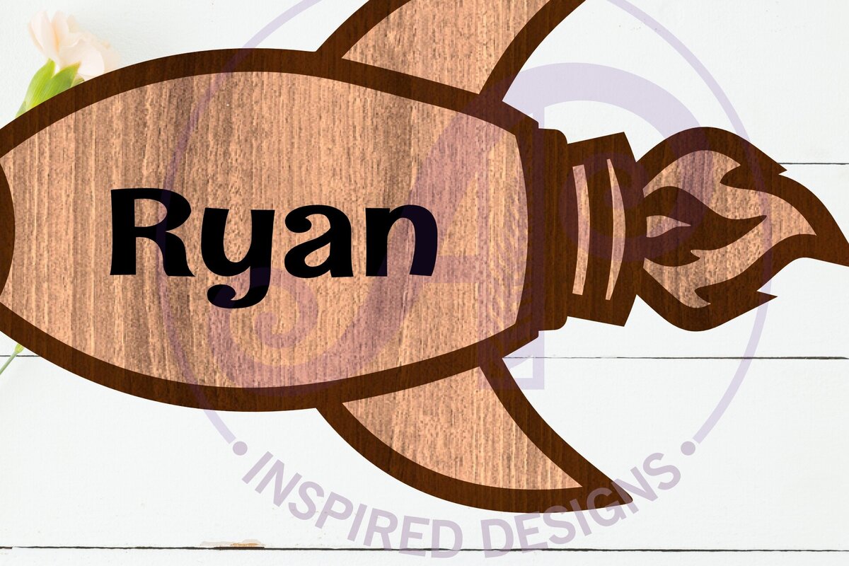 Σετ των 2 Intra απο ξύλο plywood 3mm-4mm πάχος – Σημάδι ονόματος περίγραμμα πυραύλων δύο επιπέδων Δίασταση  20x20 cm INTRAFABR-111174690