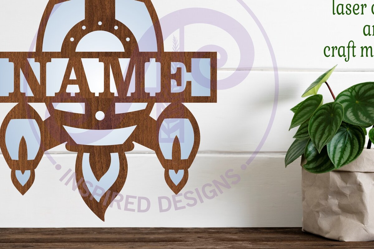 Σετ των 2 Intra απο ξύλο plywood 3mm-4mm πάχος – Rocket Two Layer Name Sin Δίασταση  20x20 cm INTRAFABR-101209320