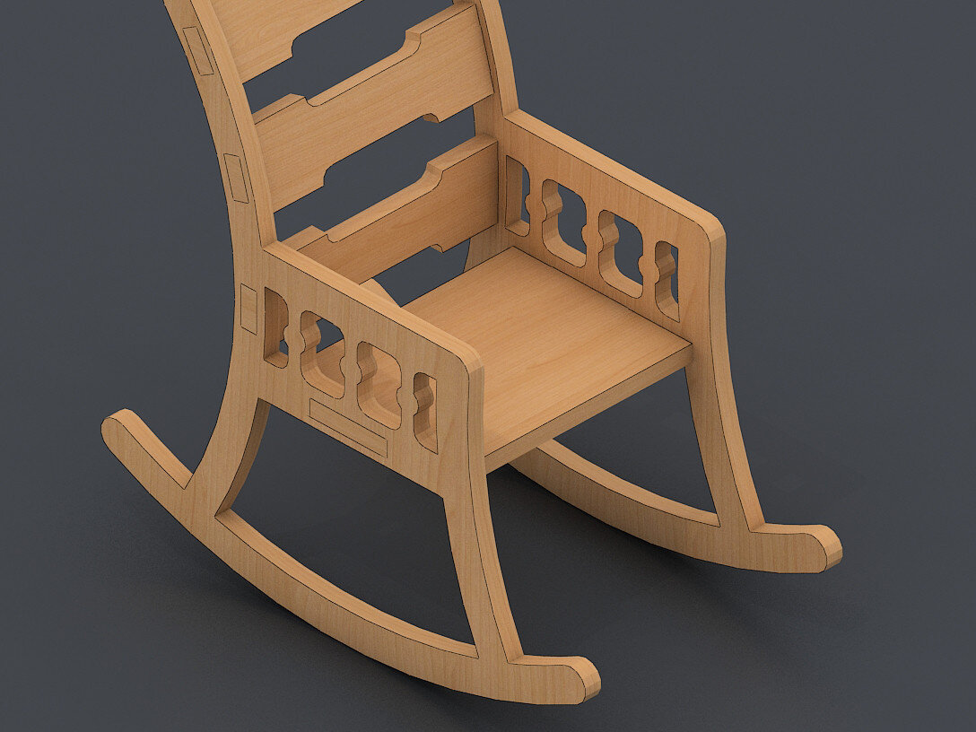 Σετ των 2 Intra απο ξύλο plywood 3mm-4mm πάχος – Αρχείο κοπής με λέιζερ κουνιστή καρέκλα 134 Δίασταση  20x20 cm INTRAFABR-58481948