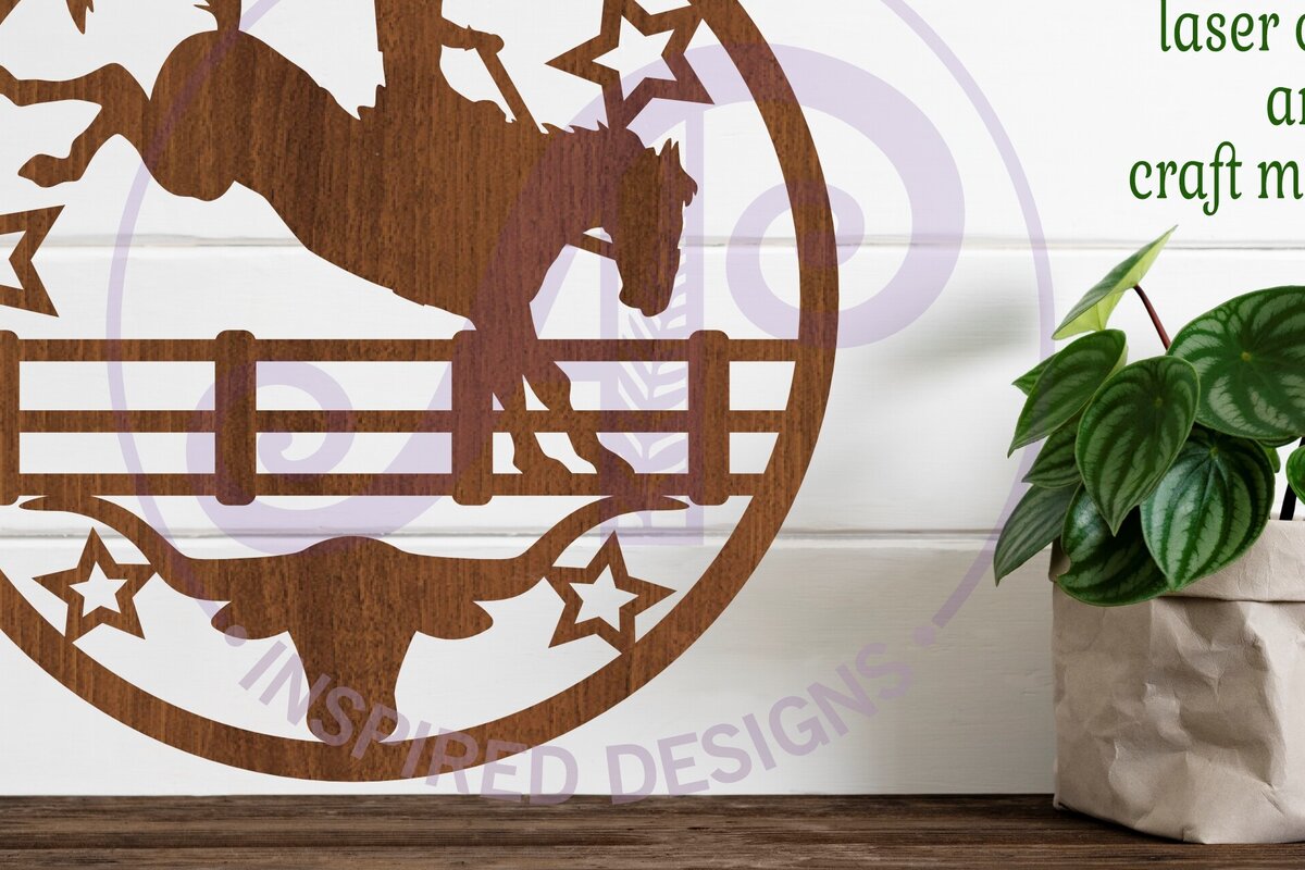 Intra απο ξύλο plywood 3mm-4mm πάχος – Rodeo Horse Rider Sign Δίασταση  40x30 cm INTRAFABR-102086324